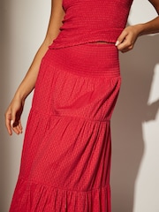 South Beach Maxi-rok van 100% katoen met geplooide taille - Image 4 of 5