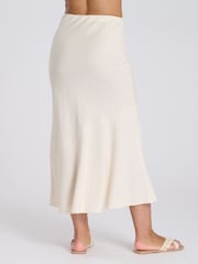 South Beach Cream Linen Blend Midi Skirt - Image 5 of 5