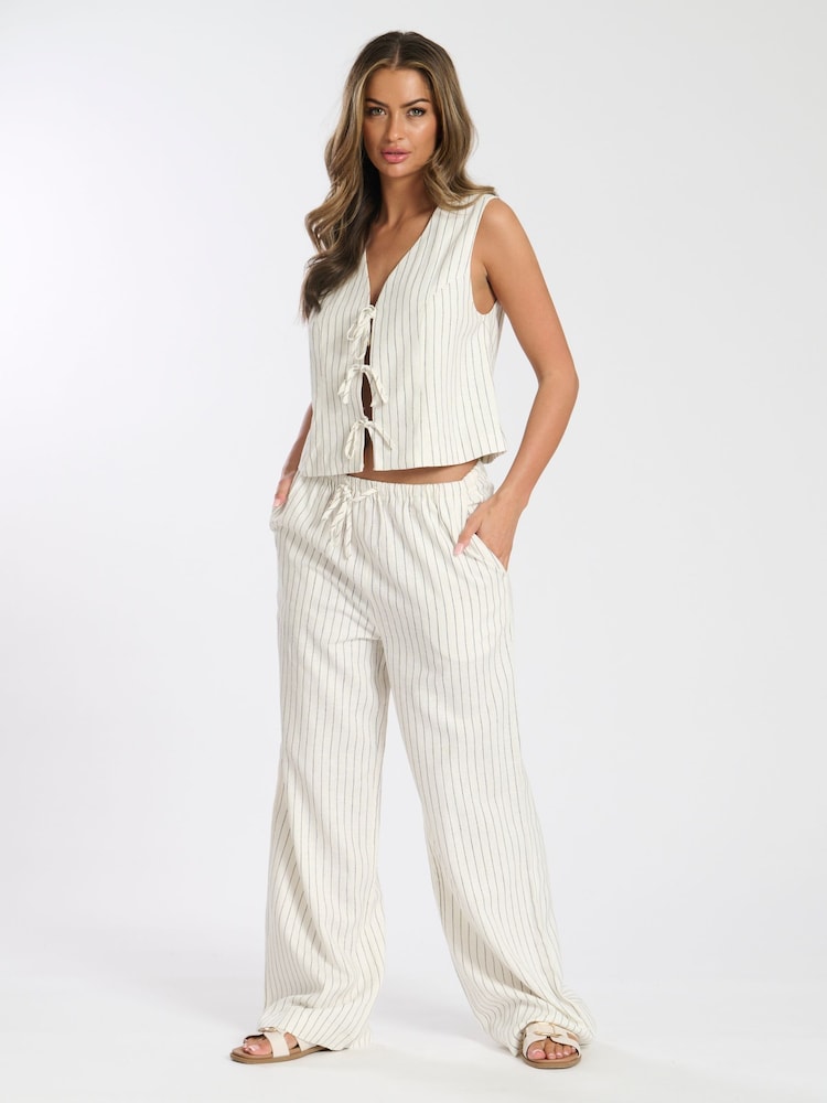 South Beach Stripe Linen Blend Trousers - Image 1 of 5