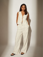 South Beach Stripe Linen Blend Calças - Imagem 6 de 6