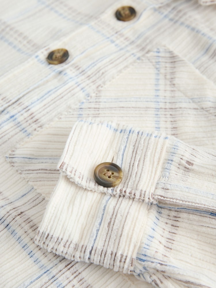 Neutral Check 100% Cotton Shacket - Image 3 of 3 Neutral Check 100% Cotton Shacket - Image 3 of 3