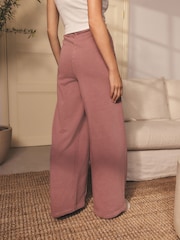 Mauve Purple Wide Leg Joggers - Image 4 of 9