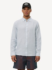 Les Deux Blue Konrad Stripe Linen Shirt - Image 1 of 6