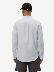 Les Deux Blue Konrad Stripe Linen Shirt - Image 2 of 6