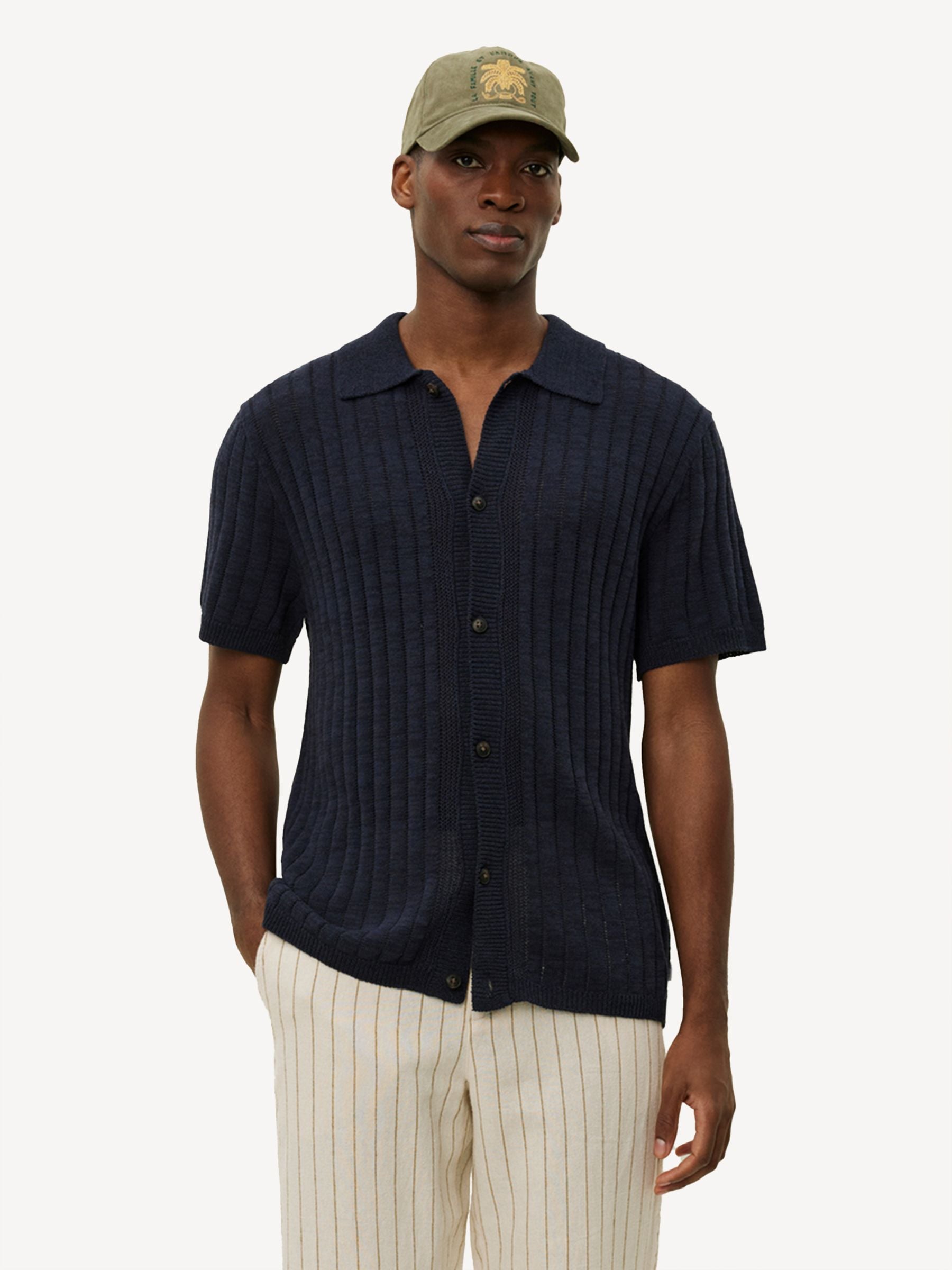 Buy Les Deux Blue Floyd Linen Knitted Shirt from Next USA