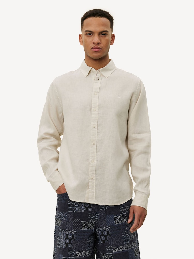 Les Deux Cream Konrad Linen Shirt - Image 1 of 5