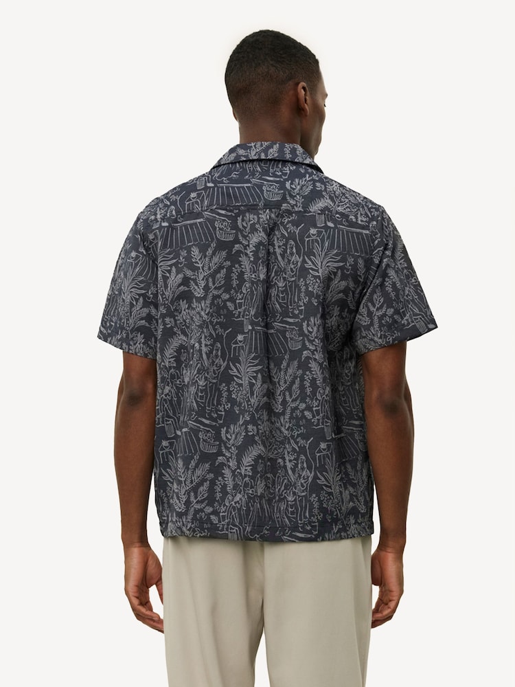 Les Deux Blue Lesley Dancing Jacquard Shirt - Image 2 of 5 Les Deux Blue Lesley Dancing Jacquard Shirt - Image 2 of 5