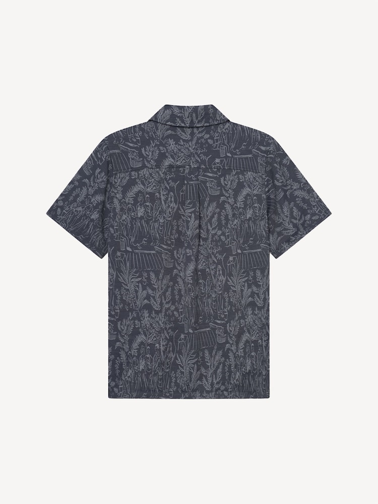 Les Deux Blue Lesley Dancing Jacquard Shirt - Image 5 of 5 Les Deux Blue Lesley Dancing Jacquard Shirt - Image 5 of 5