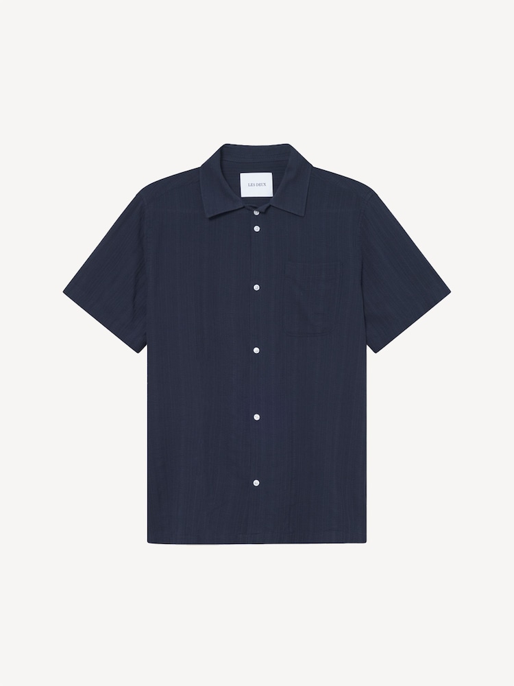Les Deux Blue Charlie Stripe Structure Shirt - Image 3 of 3