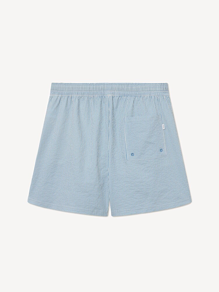 Les Deux Blue Stan Stripe Seersucker Swim Shorts - Image 5 of 5
