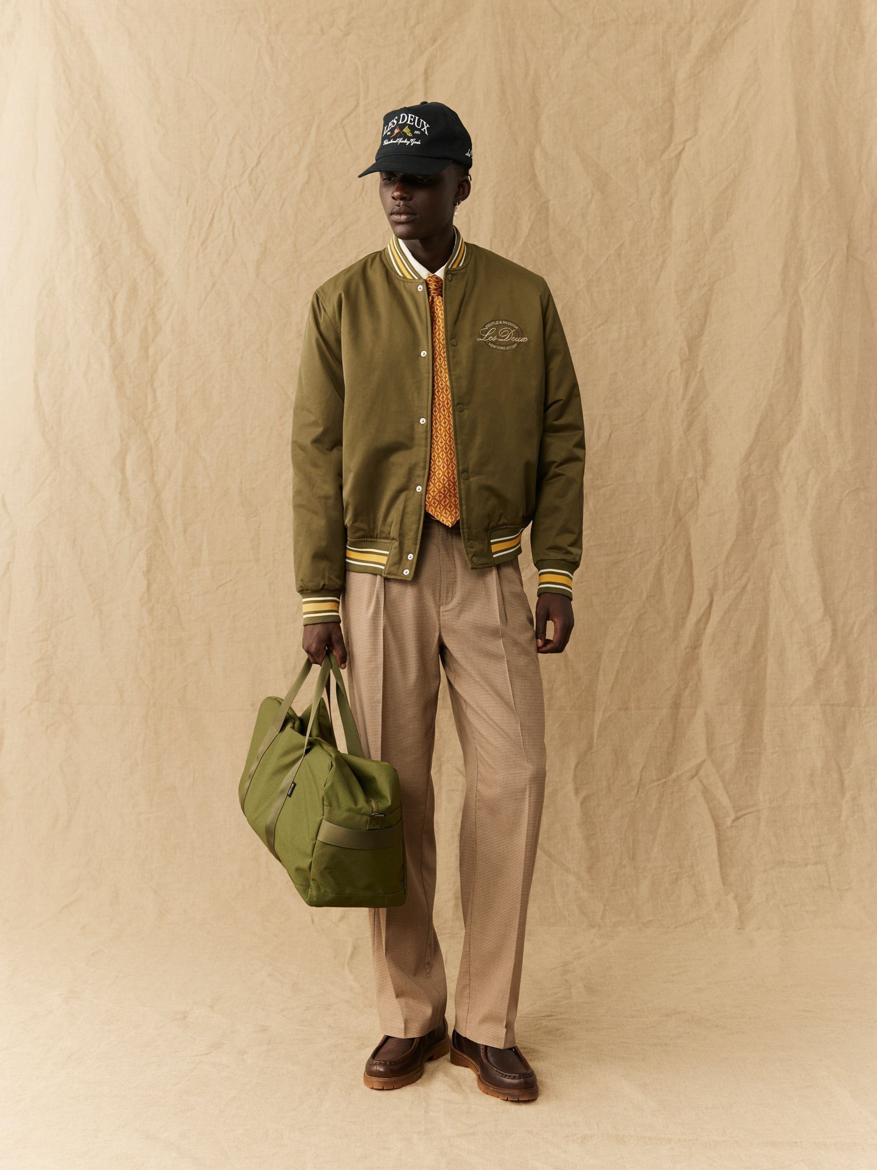 Buy Les Deux Green Tech Varsity Jacket from Next Canada