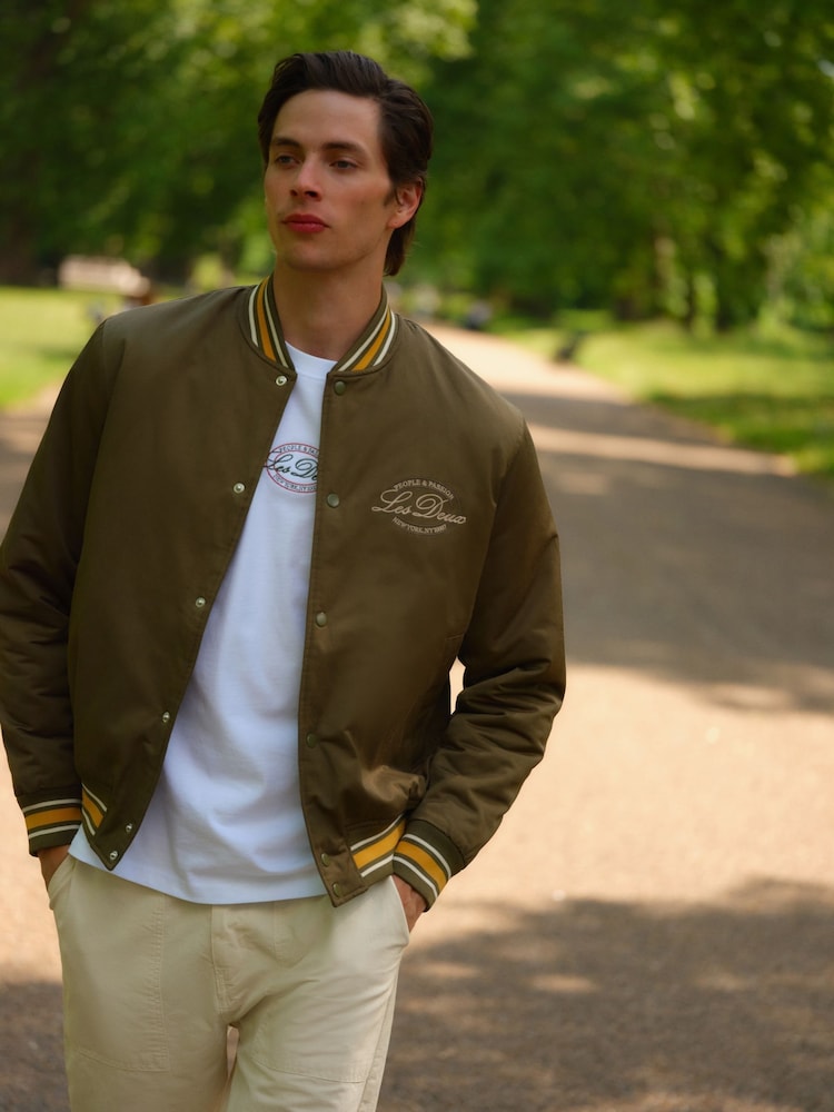 Les Deux Green Tech Varsity Jacket - Image 9 of 9 Les Deux Green Tech Varsity Jacket - Image 9 of 9