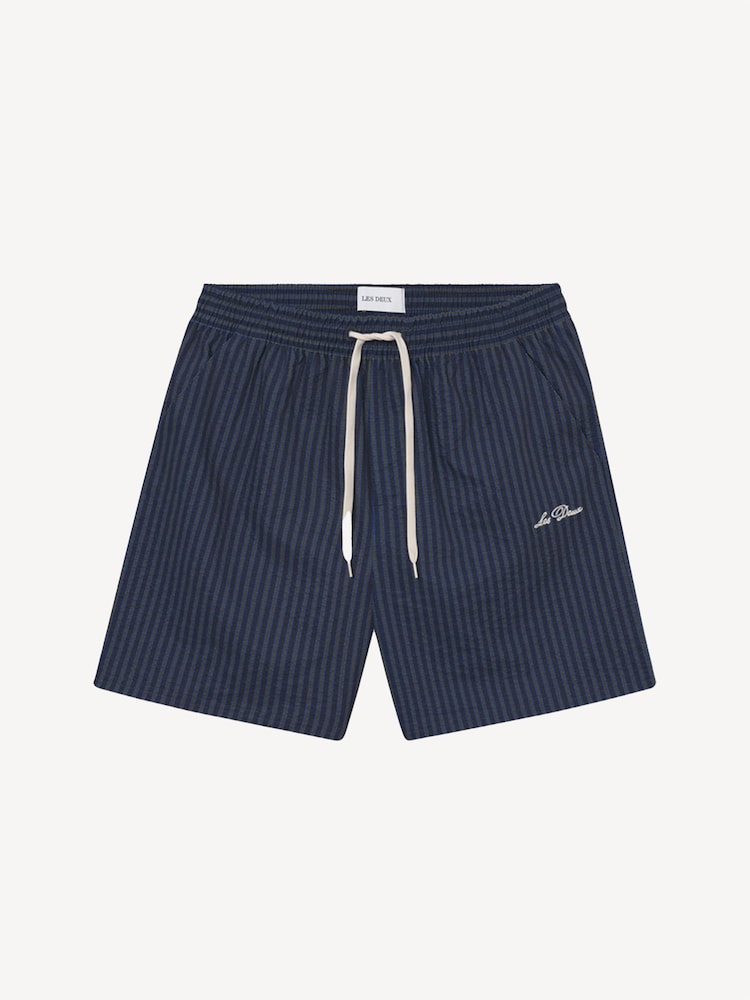Les Deux Blue Stan Stripe Seersucker Swim Shorts - Image 1 of 1