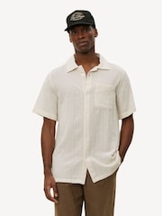 Les Deux Cream Charlie Stripe Structure Shirt - Image 1 of 4