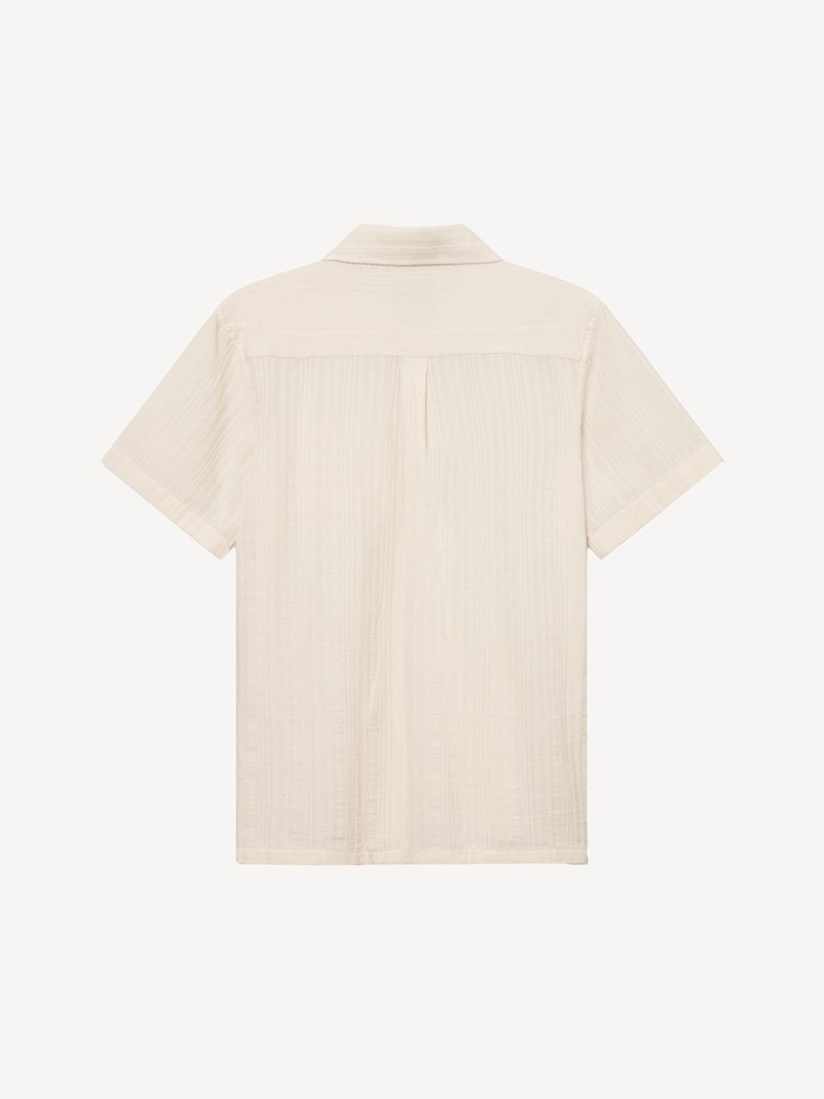 Les Deux Cream Charlie Stripe Structure Shirt - Image 4 of 4
