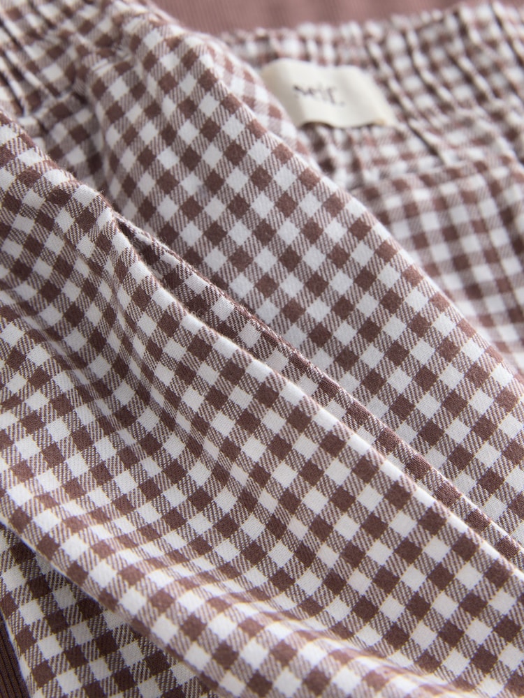 self. Brown Short Gingham Pyjamas Set - Image 10 of 10