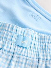 self. Blue Short Gingham Pyjamas Set - Image 6 of 7