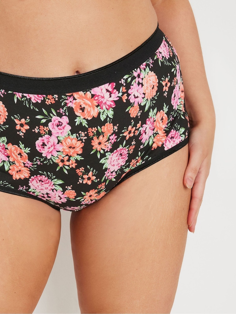 Yours Curve Pink Stretch Full Briefs 5 Pack - Image 3 of 8