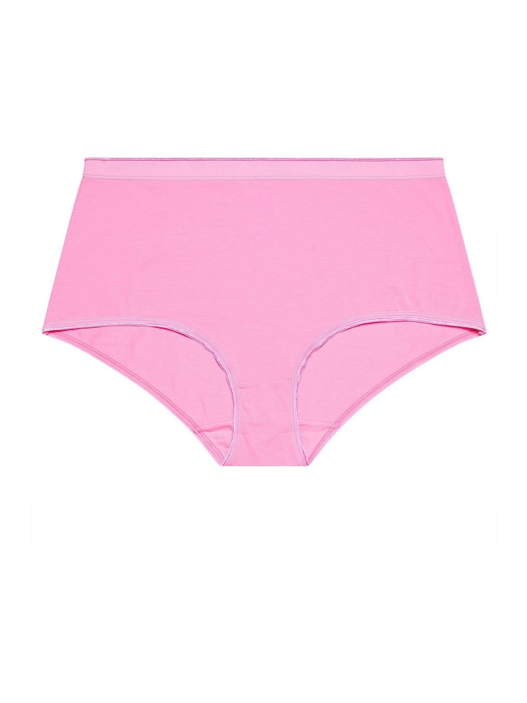 Yours Curve Pink Stretch Full Briefs 5 Pack - Image 7 of 8