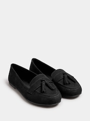 Yours Curve Black Extra Wide Fit Wide Fit Micro Tassle Loafers - Image 2 of 4