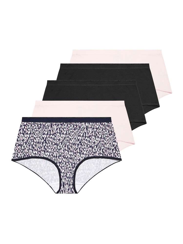 Yours Curve Blue Stretch Full Briefs 5 Pack - Image 4 of 9