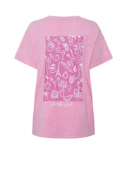 Yours Curve Pink Brunch Club Acid 100% Cotton T-Shirt - Image 7 of 7