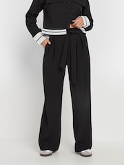 PixieGirl Petite Black Side Wrap Wide Leg Trousers - Image 2 of 5