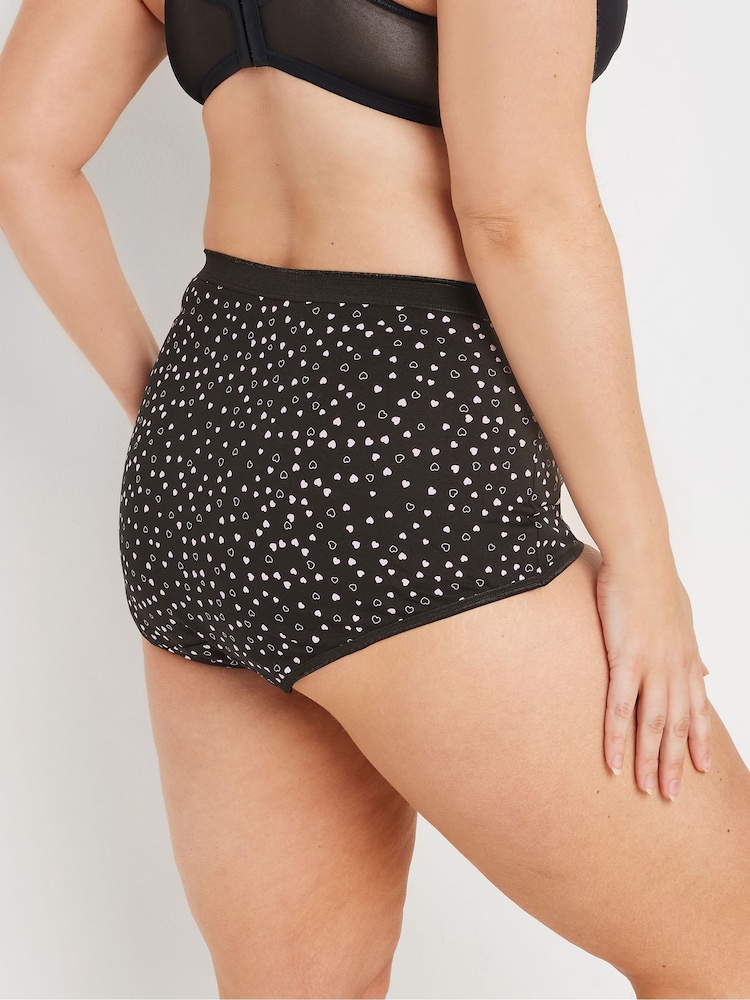 Yours Curve Black Stretch Full Briefs 5 Pack - Image 2 of 8
