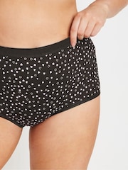 Yours Curve Black Stretch Full Briefs 5 Pack - Image 3 of 8