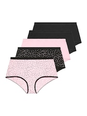Yours Curve Black Stretch Full Briefs 5 Pack - Image 4 of 8