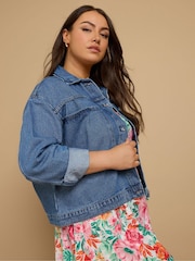 Yours Curve Jakke med lappet lomme i bomull 100% bomull - Bilde 9 av 12