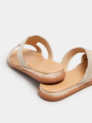 Yours Curve Gold Extra-Wide Fit Woven Wedge Mule Sandals - Image 5 of 5
