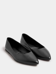Yours Curve Black Extra Wide Fit Wide Fit Flat Point Pumps - Image 2 of 4