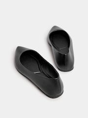 Yours Curve Black Extra Wide Fit Wide Fit Flat Point Pumps - Image 3 of 4
