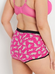 Yours Curve Pink Stretch Leopard Knickers 5 Pack - Image 2 of 8