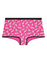 Yours Curve Pink Stretch Leopard Knickers 5 Pack - Image 7 of 8