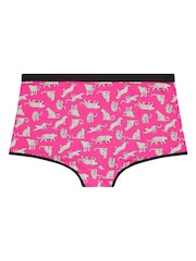 Yours Curve Pink Stretch Leopard Knickers 5 Pack - Image 8 of 8