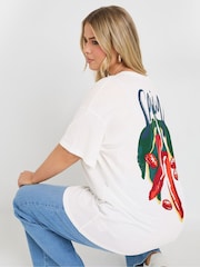 Yours Curve White Spicy Chilli 100% Cotton T-Shirt - Image 2 of 7