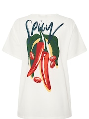Yours Curve White Spicy Chilli 100% Cotton T-Shirt - Image 7 of 7