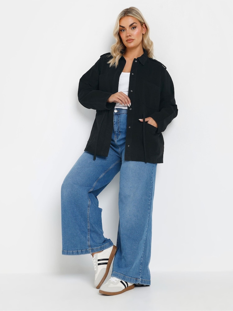 Yours Curve Black Carpenter 100% Cotton Jacket - Image 2 of 5 Yours Curve Black Carpenter 100% Cotton Jacket - Image 2 of 5