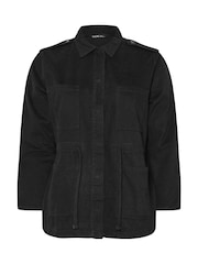 Yours Curve Black Carpenter 100% Cotton Jacket - Image 5 of 5