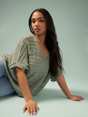 Yours Curve Green Sparkle Knit Cover-Up - Image 2 of 5