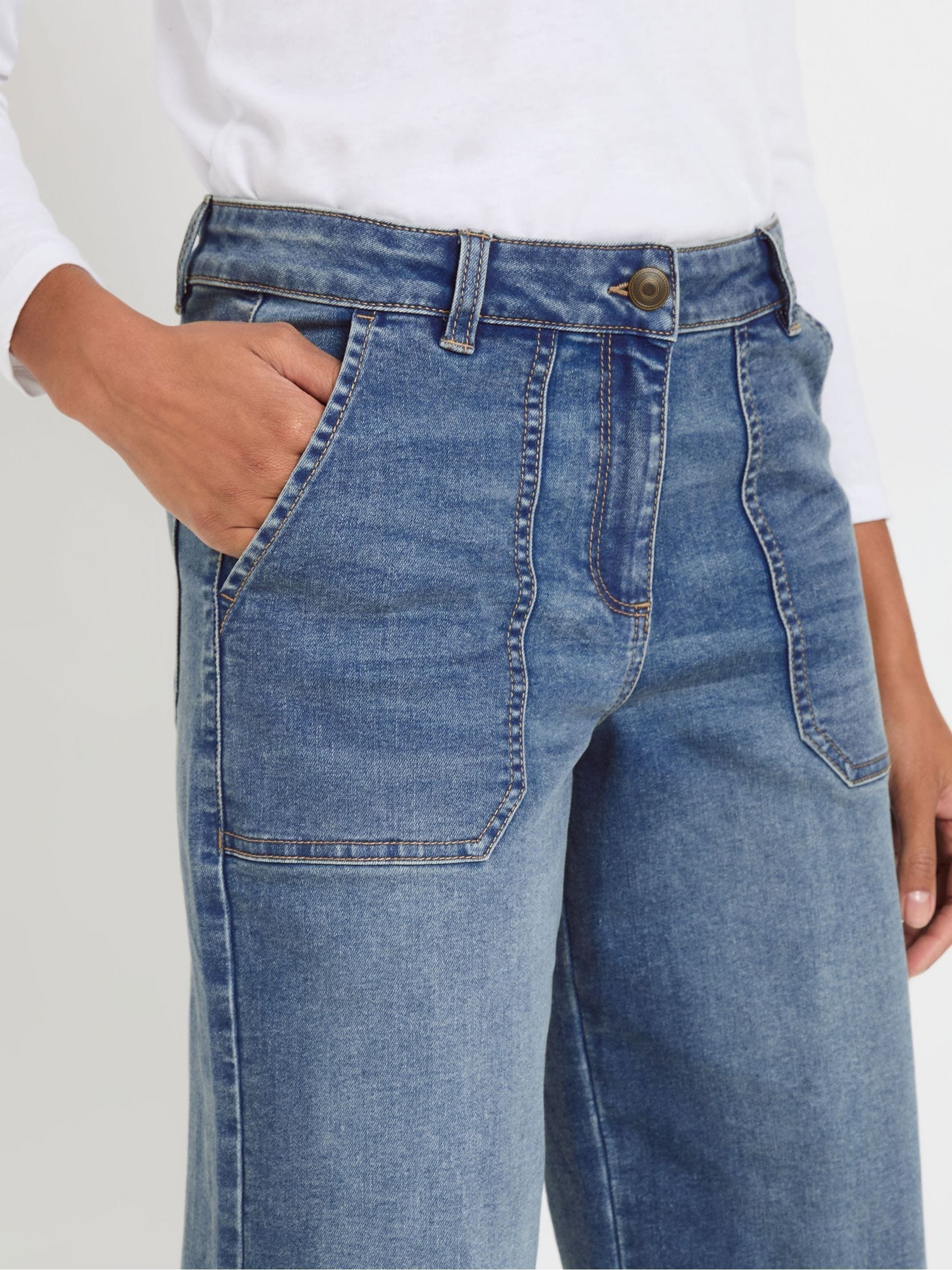 Buy M&Co Blue Carpenter Wide Leg Jeans from the Next UK online shop