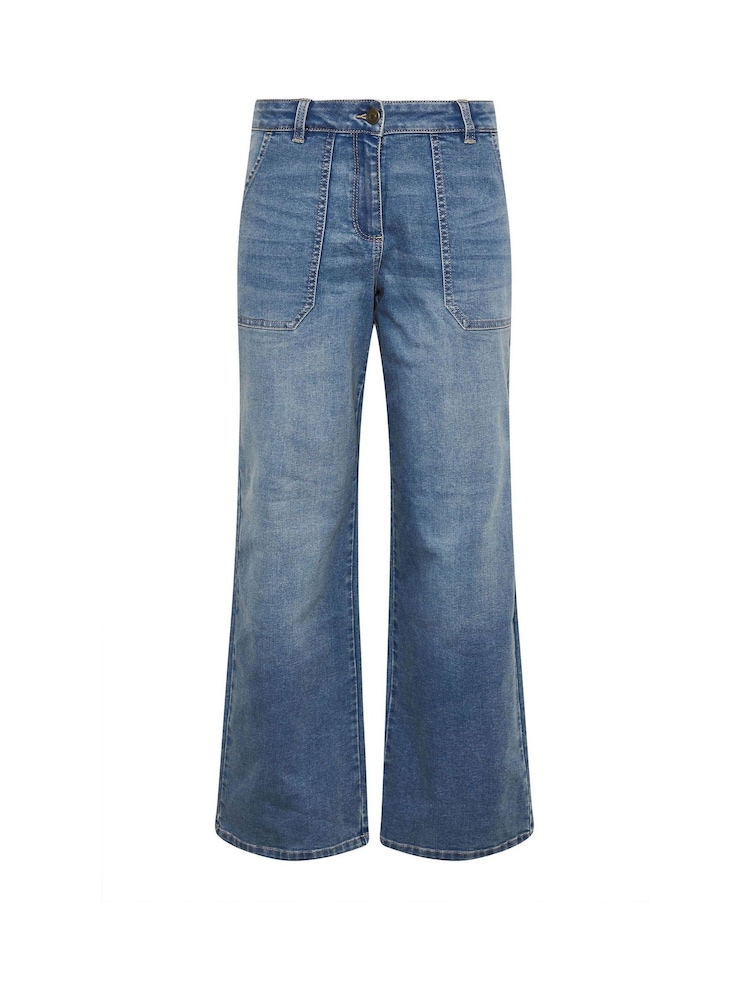 M&Co Blue Carpenter Wide Leg Jeans - Image 5 of 5