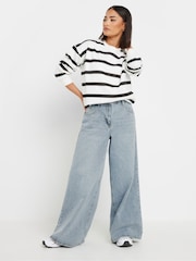 PixieGirl Petite Blue Palazzo Wide Leg 100% Cotton Jeans - Image 1 of 4