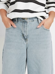 PixieGirl Petite Blue Palazzo Wide Leg 100% Cotton Jeans - Image 4 of 4