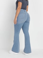 Yours Curve Blue Flare Jeggings - Image 2 of 4