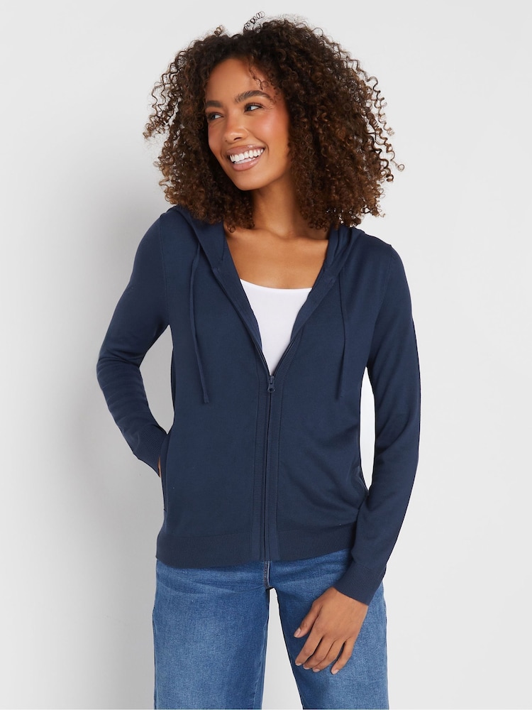 M&Co Blue Knitted Hoodie - Image 1 of 5