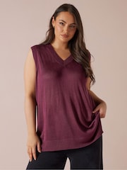 Yours Curve Red Lightweight Vest - Image 1 of 6