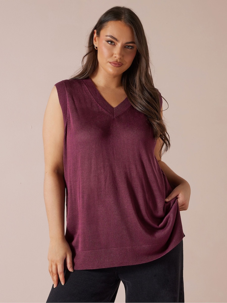 Yours Curve Red Lightweight Vest - Image 1 of 6